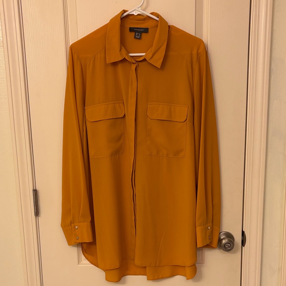 Primark Men's Mustard Dress Shirt